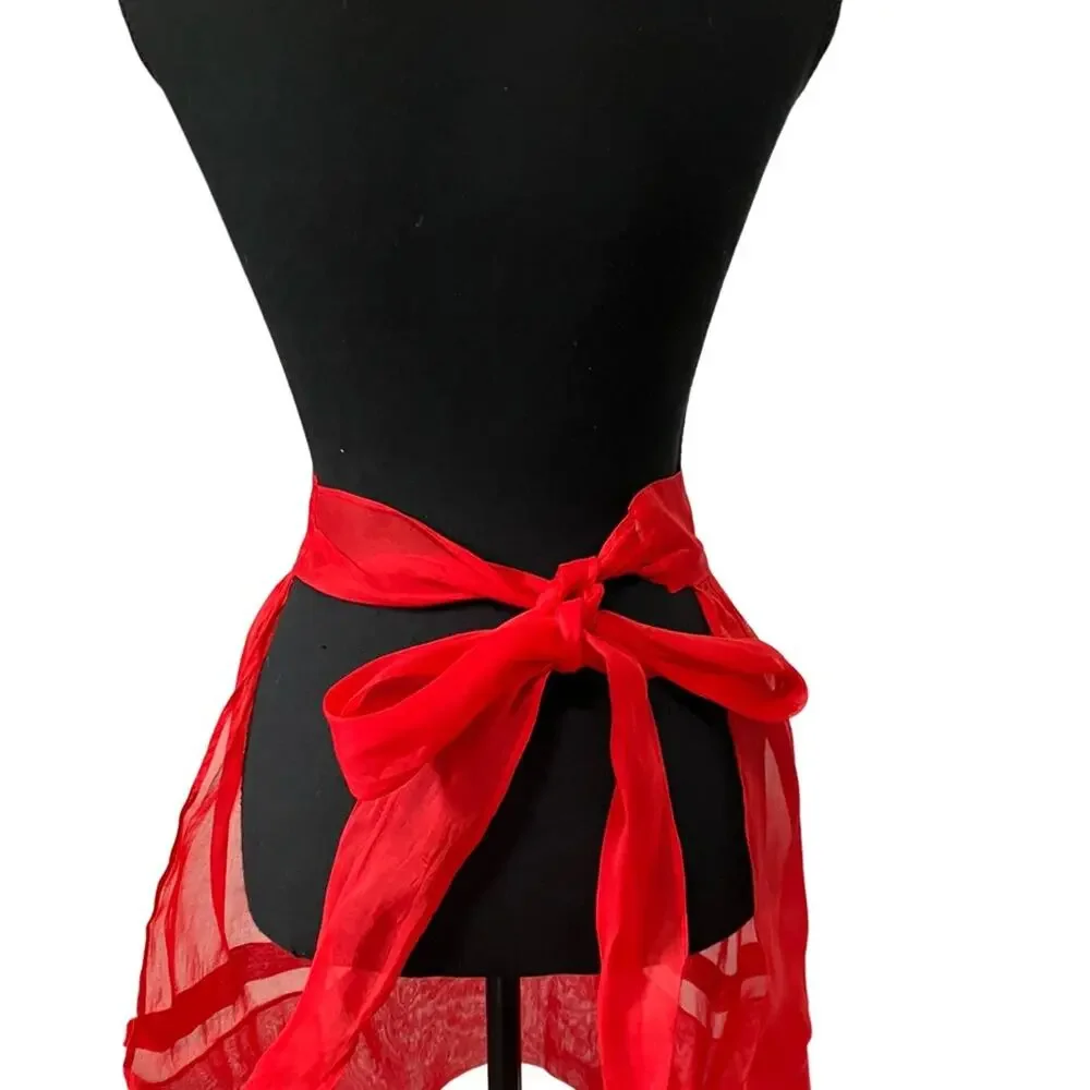 Elegant Red Kitchen Apron